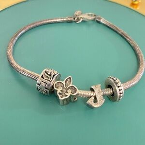 VINTAGE SILVER QG 925 CHARM BRACELET